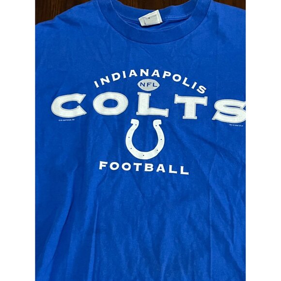 Vintage Lee Sport T-Shirt Blue Indianapolis Colts Short Sleeve NFL Football L - Picture 2 of 7